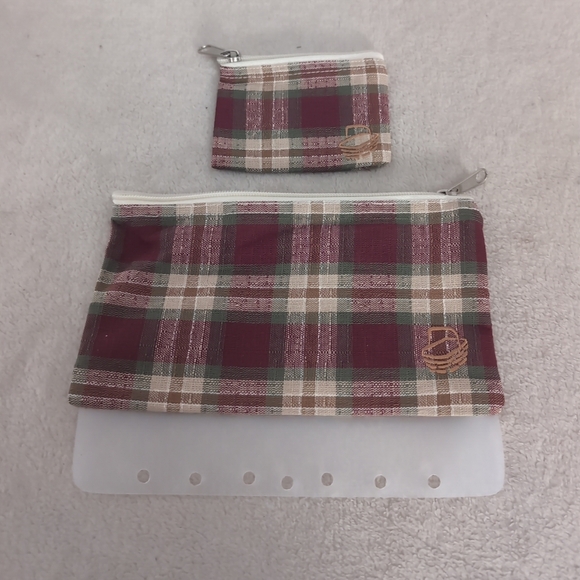 Longaberger Handbags - Longaberger Binder Money Bag & Change Purse  Plaid Zip Top 8-1/2" w x 4-1/2"